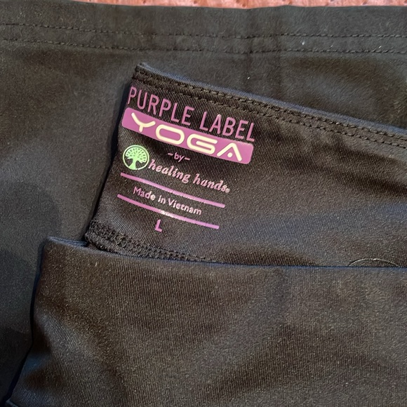 Purple label yoga by healing hands, large, scrub bottoms, black - Picture 2 of 3